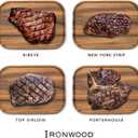 Ironwood Gourmet Small Steak Board, 7.5 x 10.5 x 0.5 inches, Acacia Wood Dinner Plate (Brown)