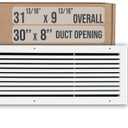 Fits 30x8 Duct Opening | Aluminum Return Air Grille by Handua | Vent Cover Grill for Sidewall and Ceiling | Rust Free | Durable Powder Coating | HVAC Cold Air Intake Grille | White