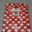 Red Merchandise Bags With White Hearts 100 Count 9"x12" Size 1.5Mil Thick Glossy Valentine Bags