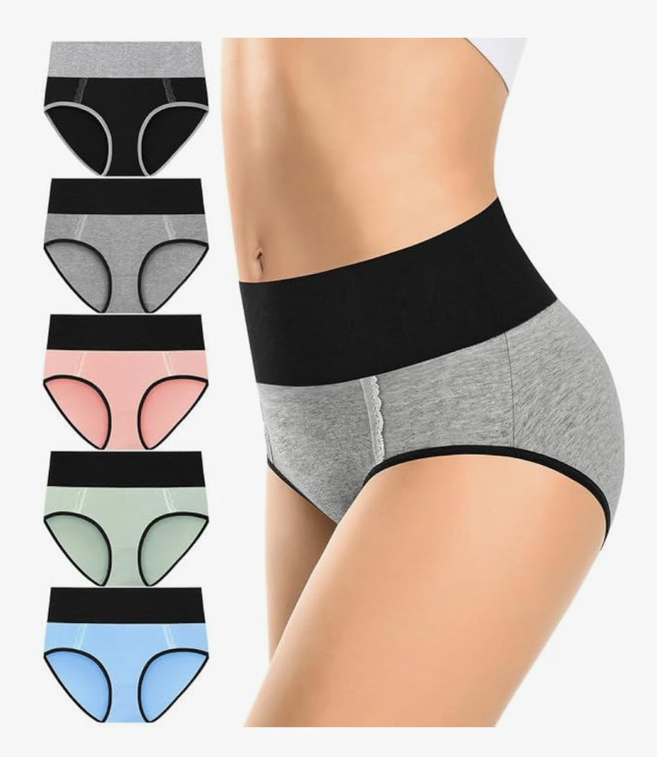 MISSWHO Cotton High Waisted Womens Underwear Soft Stretch Breathable Full Coverage Ladies Panties(Regular & Plus Size), XL