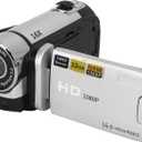 Video Camera Camcorder, 1080P 16MP 16X Zoom 2.4 Inch Rotatable Screen Camcorder, Handheld Video Recorder with Fill Light & 1/4 inch Thread Hole for Teens Beginner Adult (Silver)