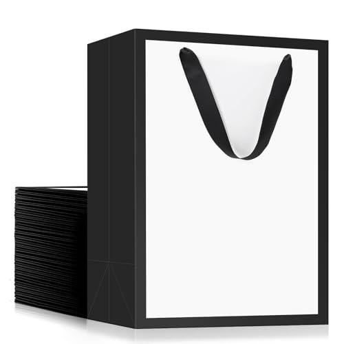 EUSOAR Gift Bags With Handles, 25pcs 5.9"x2.3"x7.8" Wrap Paper Bags Bulk, Merchandise Grocery Craft Retail Shopping Wedding Birthday Holiday Party Favor Thank You Gift