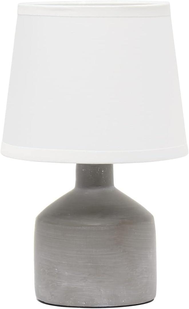 Simple Designs LT2080-GRY Mini Bocksbeutal Concrete Table Lamp, Gray