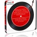 3 x Funny Birthday Gift - Vinyl Record Shaped Birthday Decor for Friends & Family, Unique Transparent Desk Decor with Heartwarming Wishes