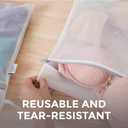 2 x HOME GENIE Durable and Gentle Mesh Laundry Bags for Washing Delicates, Silicone Zipper, Machine Safe for Bras Lingerie Baby Garments, Net Bag for Tangle Free Wash Dry, Travel, 4 Pk Medium and Large