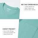 Cotrasen Mens T-Shirts Cotton Short Sleeve Pocket Tee Shirt Casual Crew Neck Moisture Wicking Soft Basic T Shirts (Green, XXL)