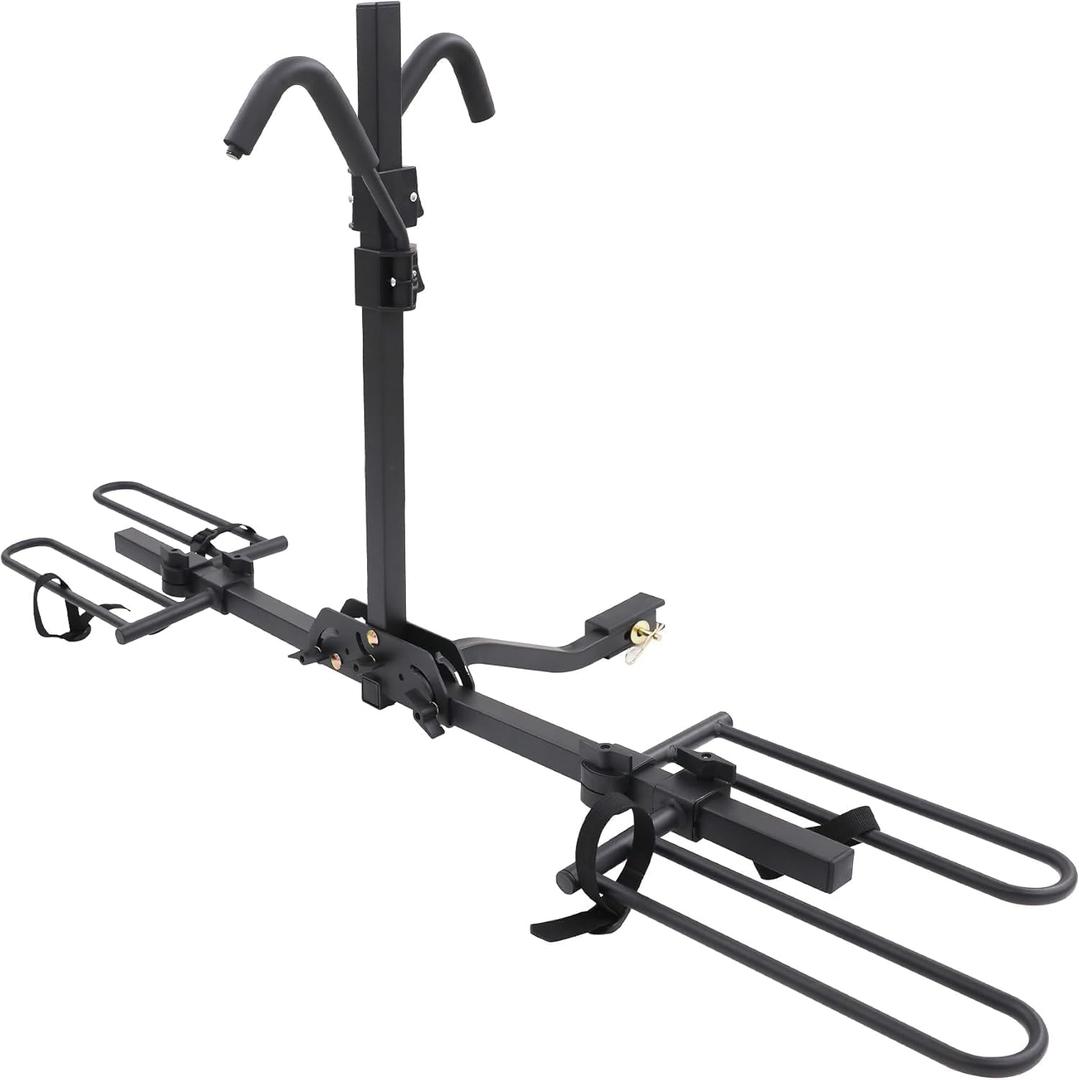 Rockland 2-Bike Hitch Mount Platform Rack, Foldable Bicycle Carrier for Cars SUVs Trucks Vans, 80 lbs Capacity, Fits up to 2.5" Fat Tire Width and 58" Wheelbase