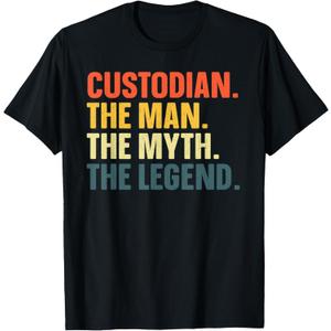 Custodian Art For Men Janitor School Custodian Appreciation T-Shirt