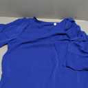 Funlingo Womens 3/4 Length Sleeve Tops Dressy Casual V Neck Business Chiffon Blouses Pleated Trendy Work Shirts Medium
