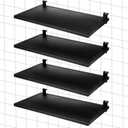 Zonon 4 Pcs Grid Panel Display Shelf 17.7 x 9.8 Wire Grid Wall Clothing Display Rack Heavy Duty Wall Accessory for Straight Gridwall and Slatwall, Black