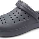 Amoji Unisex Winter Fleece Clog Fur Lined Garden Shoes House Slippers D8818 (6-6.5 Women/5.5-6 Men, Grey/Grey)