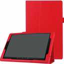 for Amazon All-New Kindle Fire HD10 7th 9th Generation Smart Cover, Ultra Slim Folio Stand Auto Sleep/Wake Up Leather Case for All New Fire HD 10 (2017 2019 Release) 10.1 inch (Red)