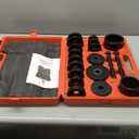 Orion Motor Tech Wheel Bearing Press Kit for Front Wheel Drive Bearing Removal & Installation, 24pc Wheel Bearing Puller Tool Set with Sliding Screws Universal Bushings Sleeves Storage Case (RED,BLACK)