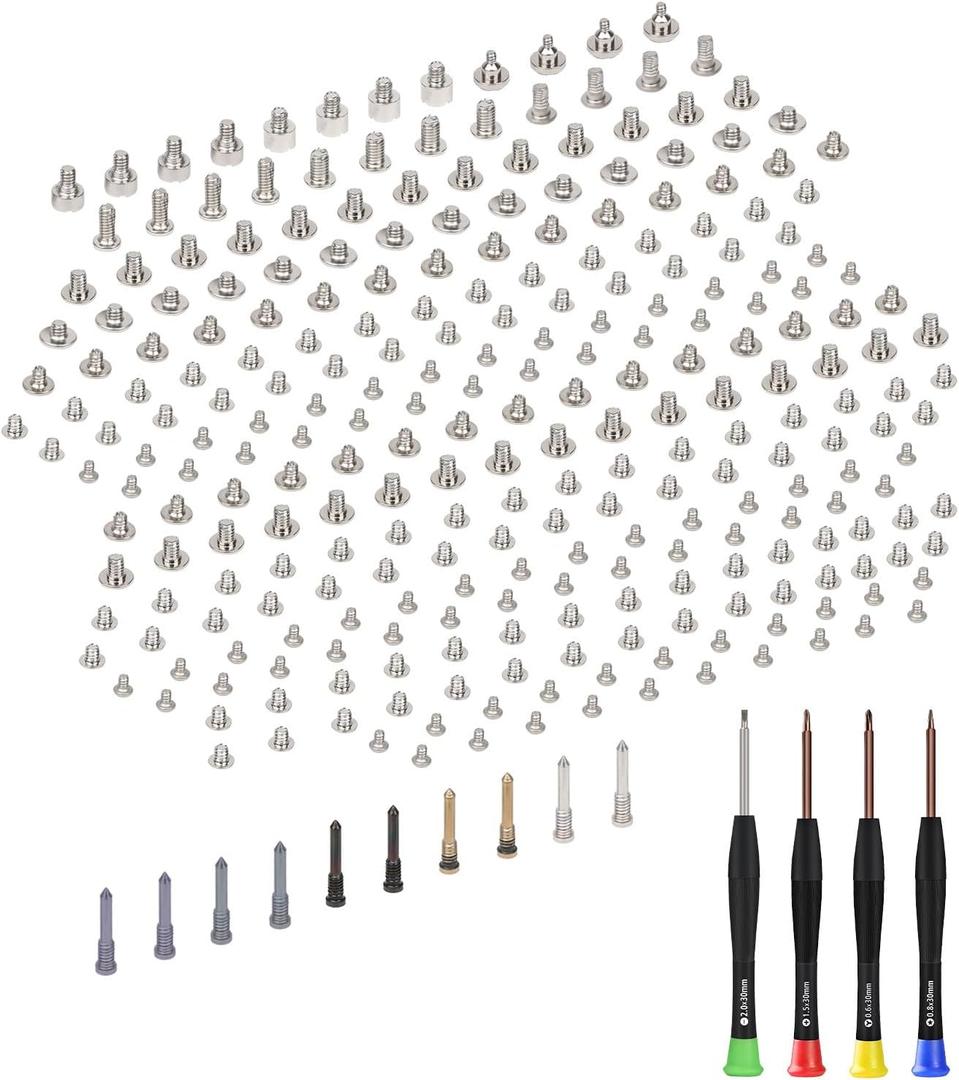 for iPhone 14 Pro Max Complete Full Screw Set Replacement 14promax with Repair Pentalobe Bottom Screws Inner Part with 4 Screwdrivers for A2651 A2893 A2894 A2895 A2896