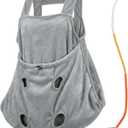 Cat Apron, Plush Pet Sleeping Bag for Napping,Soft Cat Chest Carrier - Adjustable Velvet Sling for Kittens & Small Cats, Includes Calming Chew Toy, Machine Washable