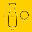 JoyJolt Glass Carafe with Lid, Set of 3 1 Liter Glass Pitcher for Mimosa Bar, Water, Iced Tea, Juice, Wine, Lemonade, Milk Dishwasher Safe Beverage Drink Dispensers for Brunch, Parties