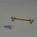 Amerdeco 10 Pack Brushed Brass Cabinet Pulls 5 Inch(128mm) Hole Center Cabinet Hardware Gold Kitchen Cabinet Handles for Bathroom Drawer Pulls Dresser Pulls ZH0014.