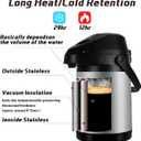 101Oz (3L) Airpot Coffee Carafe with Pump, Stainless Steel Double-wall Insulated Thermal Coffee Carafe Dispenser, 12 Hour Heat 24 Hour Cold Retention