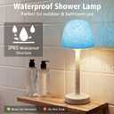 Seenlast Waterproof Spa-Like Shower Lamp,16 Color Ocean Wave Projector Night Light for Inside Shower,Rechargeable Shower Light with Touch & Remote Control for Room Decor,Gifts for Women, Couples