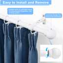 Curtain Rods for Windows 16 to 120 Inches, Curtain Rod Max Adjustable Length of 132 IN, 1" Diameter Drapery Rods Round Finials, White, Pack of 1