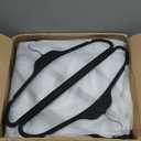 Non-Slip Rubber Coated Hangers, 30 Pack Plastic Clothes Hangers with 360 Swivel Hook 17.7 Inches Slim Space Saving Hangers for Adult Clothes Shirts Dresses Pants, Black