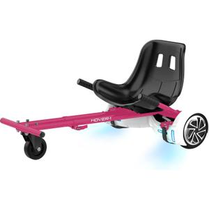 Hover-1 Buggy Hoverboard Attachment - Compatible with Most 6.5" & 8" Electric Hoverboards, Hand-Operated Rear Wheel Control, Adjustable Frame & Straps, Easy Assembly & Install Hoverboard Go Kart (Pink)