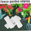 Toyvian Garden Edging Fence with Nails 10-Pack Plastic Landscape Border for Lawn Flower Beds Vegetable Gardens Decorative Stone Look Garden Divider Easy DIY Installation (White)
