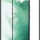 [2 Pack Tempered Glass Screen Protector Frontier Protective Protector for Samsung Galaxy S22 2022 Black with Fingerprint Sensor