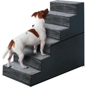 28" H Dog Stairs for Small and Medium Dogs 6-Step Ramps for High Beds and Couch Non-Slip Extra Wide Pet Stairs for Old Dogs and Puppy and Cat - Stable & Durable with Machine Washable Cover Indoor