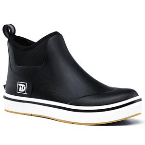 Trudave Mens Deck Boots, Waterproof Rubber Fishing Rain Boots, Anti-slip Short Ankle Shoes for Outdoor Fishing, Boating, Size 12