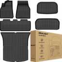 2020-2024 Tesla Model Y Floor Mats 5 Seater Full Set Made by SEALIGHT, All Weather Protection, Custom Fit, TPE, 3D Scanning Design, Non-Slip, Waterproof, Easy to Clean, Install, Remove