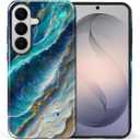 For Samsung Galaxy S26 Case for Women Girl Men Boy, Shockproof Soft Silicone & Hard PC Shell Protective Case for Samsung Galaxy S26 - Turquoise Opal Ocean