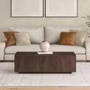 Henn&Hart 48" Modern Coffee Table, Rich Brown, 20" Square Side Table