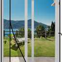 MAGZO Magnetic Screen Door, Fits 62'' x 80'' Door(Mesh Size 64'' x 81''), Reversible Left Right Side Opening, Scratch Proof Polyester, Easy Install, Keep Annoying Creatures Out, Keep Open Straps, Grey (Gray)