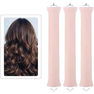Pack of 2, Heatless Curls Overnight – 3-Piece Velvet Hair Curlers for Overnight Blowout | No Heat, Frizz-Free Waves | Soft, Bouncy Curls with Secure Hold