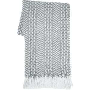 RAJRANG Grey Woven Country Rustic Throw Blanket 100% Cotton Luxury Quality Sofa Couch Bed Throws Perfect for Indoor Outdoor 50x60 Inches Wild Dove