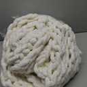 HBlife Chunky Knit Blanket 60X80 Inches, Super Warm Soft Chenille Yarn Cable Knitted Blankets and Throws Boho Giant Cozy Thick Crochet Blanket for Sofa Bed Couch, Cream