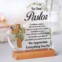 Pastor Appreciation Gifts - Plaque with Wooden Stand, Pastor Gifts for Men, Unique Pastor Christmas Christian Prayer Gifts for Pastor, Thank You Presents for Our Pastor Tabletop Decor
