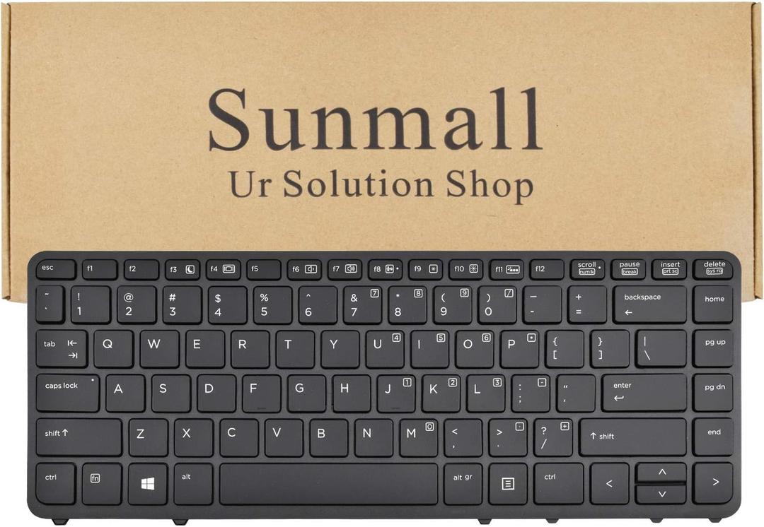 Laptop Keyboard Replacement Compatible with HP EliteBook 840 G1 G2 / 850 G1 G2 / 745 G1 G2/HP ZBook 14 Series Laptop US Layout (Without Pointer,with Backlight)