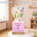 2 x Bloomy Flowers Desk Calendar 2026, Small Desk Calendar Mini, Floral Desktop Calendar, Removable Vase Shaped Monthly Calendar Planner for Home, Office and Desk Accessories