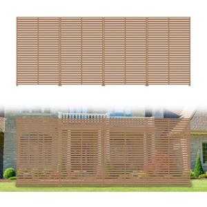 Privacy Fence Screen with Stand 6 Panel 72" H47" W HDPE Decorative Privacy Panels with Stand, Air Conditioner Fence Panels, Privacy Screen for Outdoor Backyard, Balcony, Pool