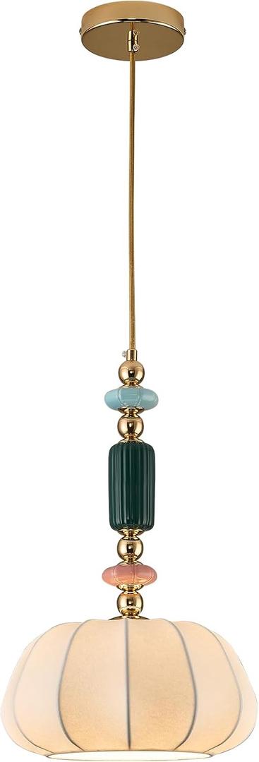 Imitated Silk White Shade Pendant Light Fixture 11 inch Modern Pendant Lighting Kitchen Hanging Lamp for Dining Room Bedroom Storeroom