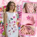 60Pcs Iron on Patches for Girls, Random Pink Assorted Cute Appliques for Clothes, DIY Accessories, Dresses, Hats, Socks, Jeans (Sew On)
