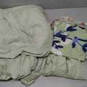 Green flower Blanket 94x94 With Matching Bedsheets And Cover pillows  36x42