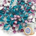 Glass Mosaic Tiles for Crafts, 500g Irregular Tiny Mosaic Tile with Bamboo Coaster, Crystal Mosaics Pieces Stained Bulk for DIY Art Projects Gifts, Family Bonding Activities (Mint Color)