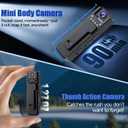 Aprilboy 1080P HD Mini Body Camera, Small POV Cam with 4HR Battery and Night Vision Wearable Security Cam with Motion Detection,Loop Recording Body Cam for Meeting, Guard, Personal Recording