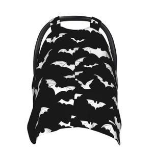 Halloween Bat Car Seat Cover Baby Fashion Carseat Cover for Winter Nursing Cover Newborn Shower Gift (One Size)