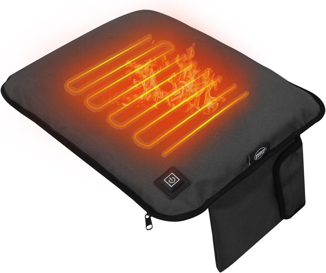 Portable Heated Seat Cushion Outdoor,Heated Stadium Seats for Bleachers,(No Power Bank) Waterproof Seat Pad Great for Camping, Fishing, Office Chair (Black)