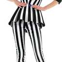 Morph Womens Black And White Striped Suit , Halloween Costumes For Womens Halloween Costume Small