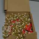 Tigeen 36 ft Christmas Tree Bead Garland Gold Silver Beads for Christmas Tree Farmhouse Beaded Garland Decoration for Holiday Fireplace Staircase